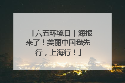 六五环境日｜海报来了！美丽中国我先行，上海行！