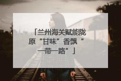 兰州海关赋能陇原“甘味”香飘“一带一路”