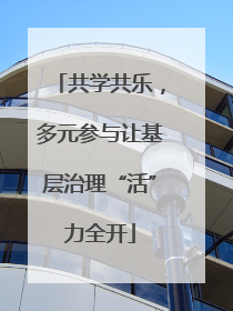 共学共乐，多元参与让基层治理“活”力全开