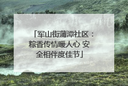 军山街蒲潭社区：粽香传情暖人心 安全相伴度佳节