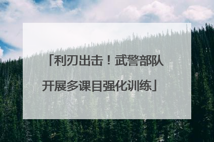 利刃出击！武警部队开展多课目强化训练