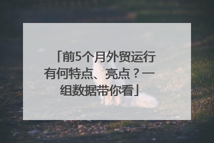 前5个月外贸运行有何特点、亮点？一组数据带你看