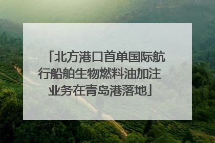 北方港口首单国际航行船舶生物燃料油加注业务在青岛港落地