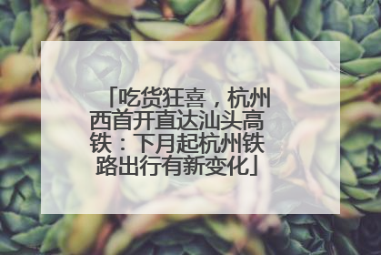 吃货狂喜，杭州西首开直达汕头高铁：下月起杭州铁路出行有新变化