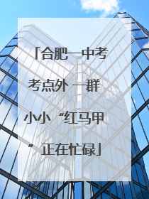 合肥一中考考点外 一群小小“红马甲”正在忙碌