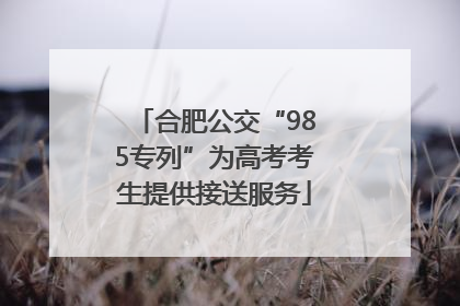 合肥公交“985专列”为高考考生提供接送服务
