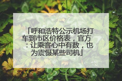 呼和浩特公示机场打车到市区价格表，官方：让乘客心中有数，也为震慑某些司机