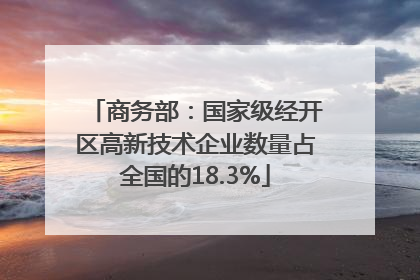 商务部：国家级经开区高新技术企业数量占全国的18.3%