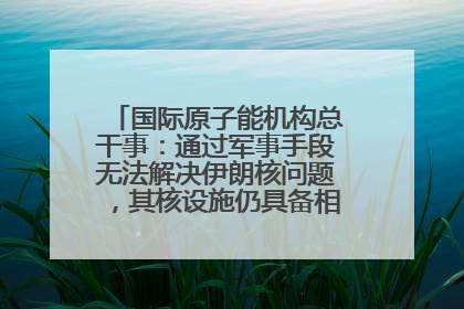 国际原子能机构总干事：通过军事手段无法解决伊朗核问题，其核设施仍具备相关产能，只需要数月就能生产出浓缩铀