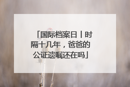国际档案日丨时隔十几年，爸爸的公证遗嘱还在吗