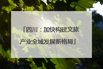 四川：加快构建文旅产业全域发展新格局