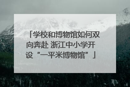 学校和博物馆如何双向奔赴 浙江中小学开设“一平米博物馆”