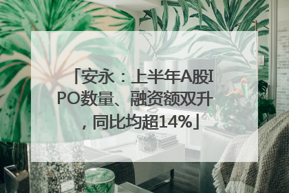 安永：上半年A股IPO数量、融资额双升，同比均超14%