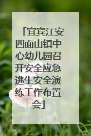 宜宾江安四面山镇中心幼儿园召开安全应急逃生安全演练工作布置会