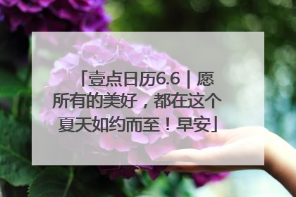 壹点日历6.6｜愿所有的美好，都在这个夏天如约而至！早安