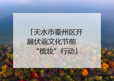 天水市秦州区开展伏羲文化节前 “梳妆”行动