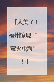 太美了！福州惊现“萤火虫海”！