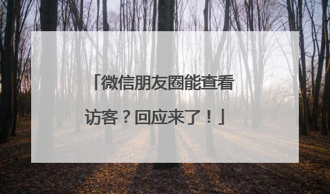 微信朋友圈能查看访客？回应来了！