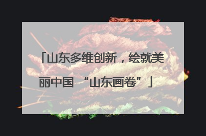 山东多维创新，绘就美丽中国 “山东画卷”