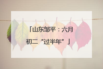 山东邹平：六月初二“过半年”
