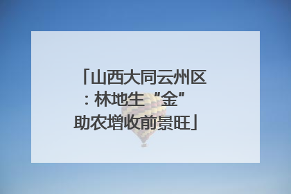 山西大同云州区：林地生“金” 助农增收前景旺