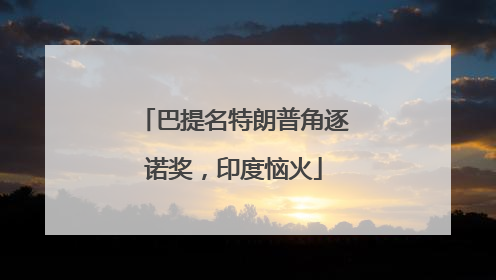 巴提名特朗普角逐诺奖，印度恼火