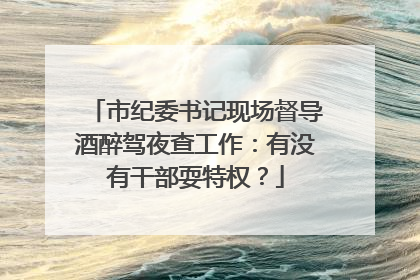 市纪委书记现场督导酒醉驾夜查工作：有没有干部耍特权？