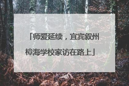 师爱延续，宜宾叙州樟海学校家访在路上