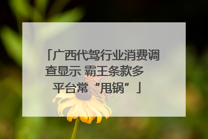 广西代驾行业消费调查显示 霸王条款多 平台常“甩锅”