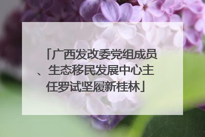 广西发改委党组成员、生态移民发展中心主任罗试坚履新桂林