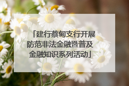 建行蔡甸支行开展防范非法金融暨普及金融知识系列活动