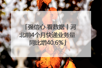 强信心 看数据丨河北前4个月快递业务量同比增40.6%