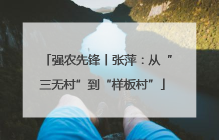 强农先锋丨张萍：从“三无村”到“样板村”