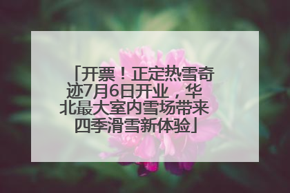 开票！正定热雪奇迹7月6日开业，华北最大室内雪场带来四季滑雪新体验