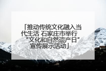 推动传统文化融入当代生活 石家庄市举行“文化和自然遗产日”宣传展示活动