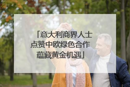 意大利商界人士点赞中欧绿色合作蕴藏黄金机遇