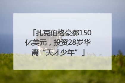 扎克伯格豪掷150亿美元，投资28岁华裔“天才少年”