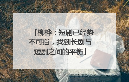 柳桦：短剧已经势不可挡，找到长剧与短剧之间的平衡