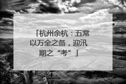 杭州余杭：五常以万全之备，迎汛期之“考”