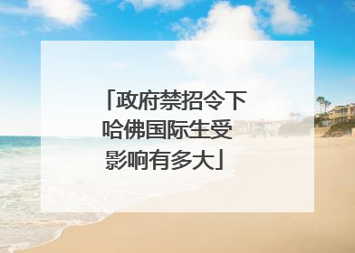 政府禁招令下 哈佛国际生受影响有多大
