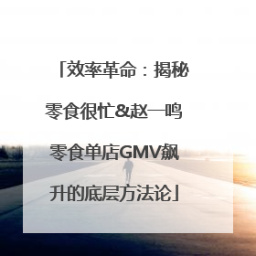 效率革命：揭秘零食很忙&赵一鸣零食单店GMV飙升的底层方法论