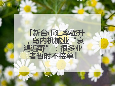 新台币汇率强升，岛内机械业“哀鸿遍野”：很多业者暂时不接单