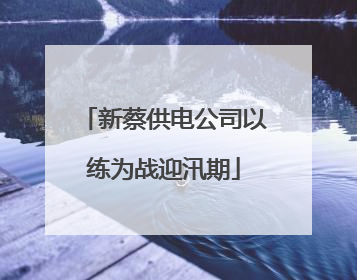 新蔡供电公司以练为战迎汛期