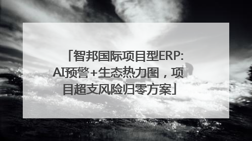 智邦国际项目型ERP:AI预警+生态热力图，项目超支风险归零方案