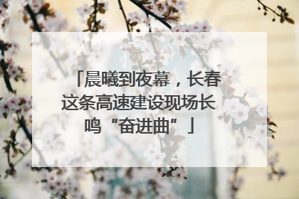晨曦到夜幕，长春这条高速建设现场长鸣“奋进曲”