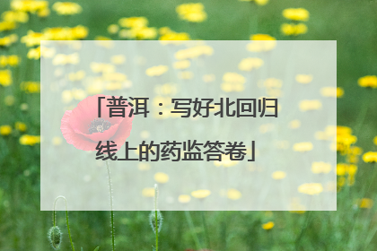 普洱：写好北回归线上的药监答卷