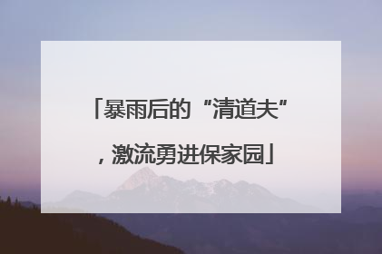 暴雨后的“清道夫”，激流勇进保家园