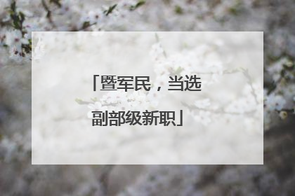 暨军民，当选副部级新职