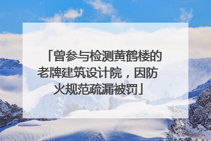 曾参与检测黄鹤楼的老牌建筑设计院，因防火规范疏漏被罚
