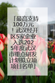 最高支持100万元！武汉经开区5家企业入选2025年度武汉市重点研发计划拟立项项目名单